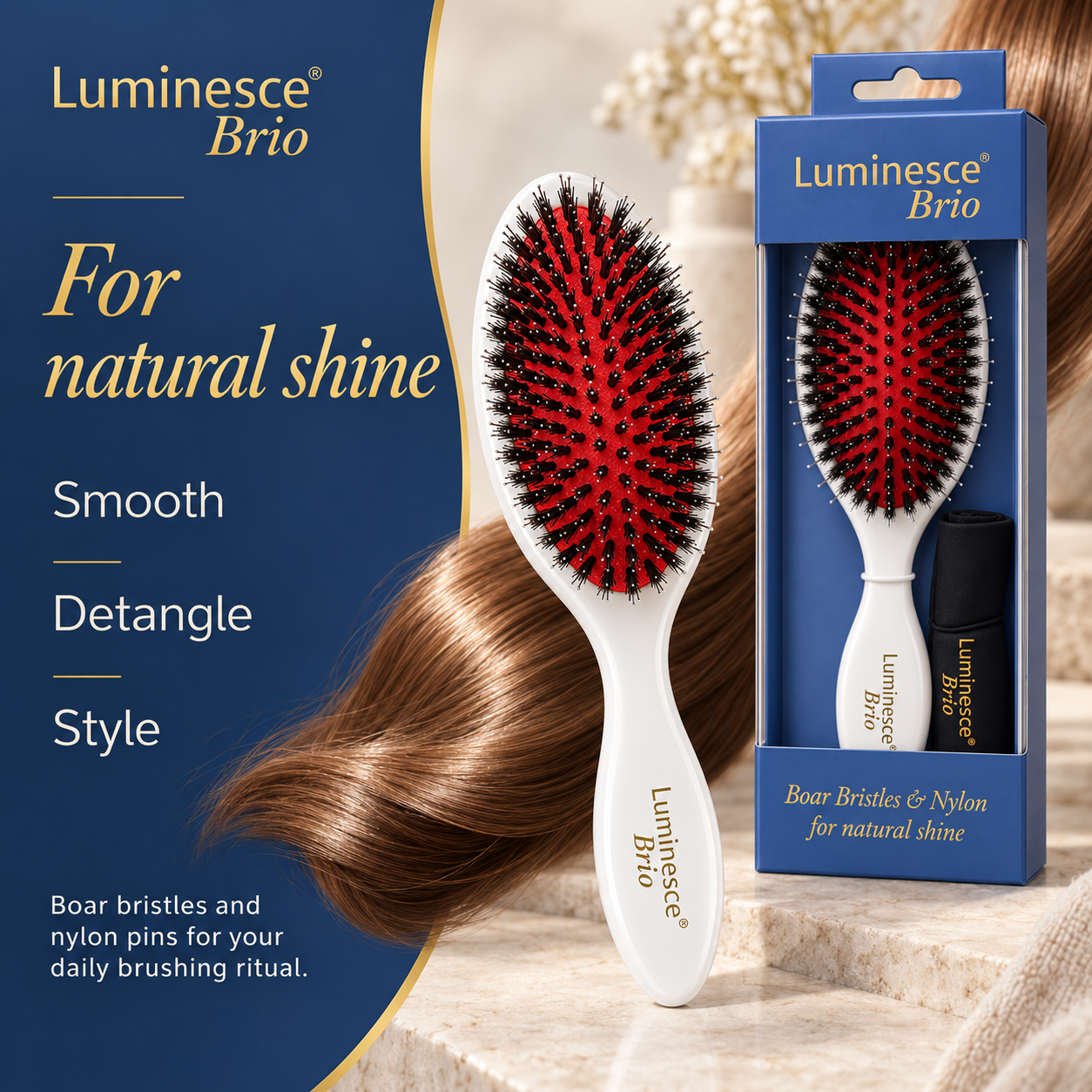 Luminesce Brio brush with long flowing hair